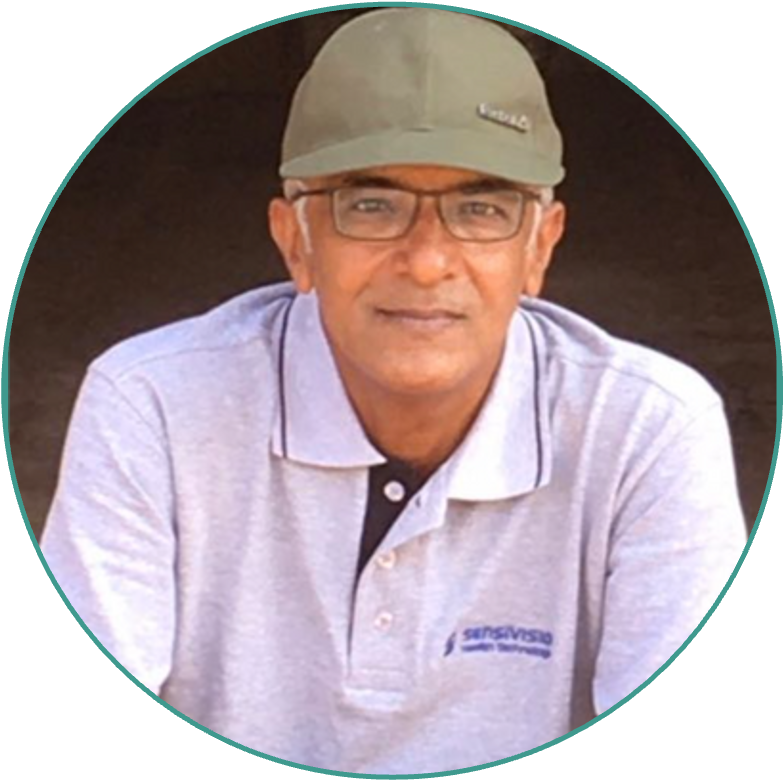 Cherian K.M, Sales South region in light colored polo shirt with cap